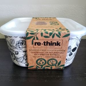 Rethink Halloween Food Containers/ Storage Containers. Skulls/Pink/Black/White